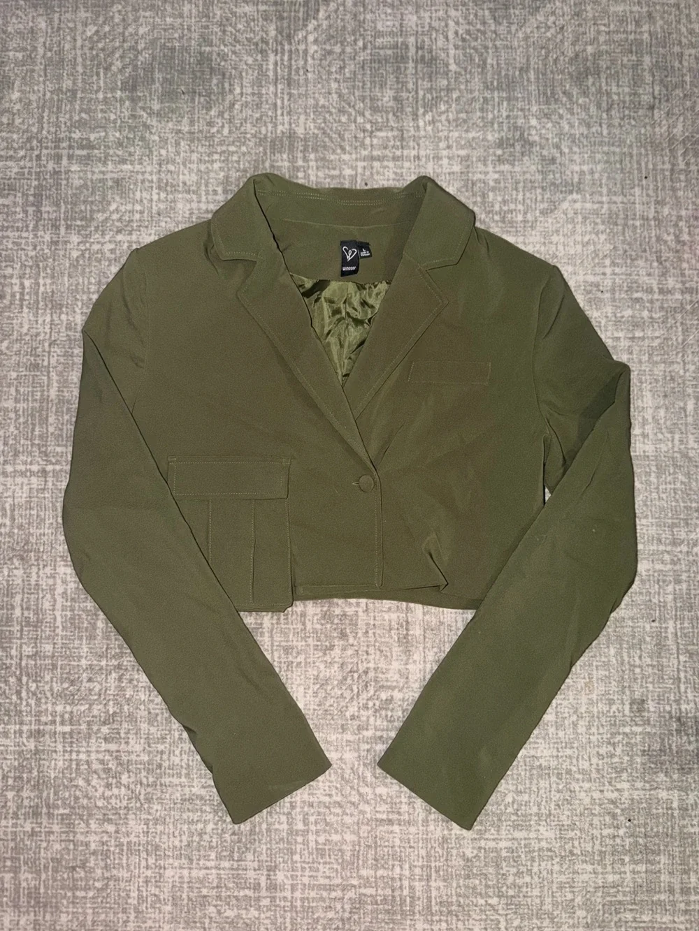 Windsor Olive Cropped Blazer and Matching Skort Set